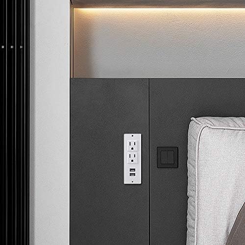 Recessed Power Strip with USB C PD Fast Charging – 30 W Flush Mount Desk Outlet for Space-Saving Convenience, 2 AC Outlets & 2 USB Ports, 6 ft Cord, Ultra Thin Flat Plug for Tidy Workspaces – Perfect for Home Offices and Multi-Device Charging Solutions