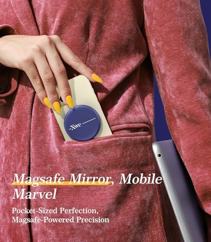 Cell Phone Stand Compatible with Magsafe Mirror Mount [Anti-Scratch & Portable] Girls Women Magnetic Travel Makeup Mirror Desk Fits for iPhone 16/15/14/13/12 Plus Pro Max (Midnight) – Enhanced Compatibility and Speed