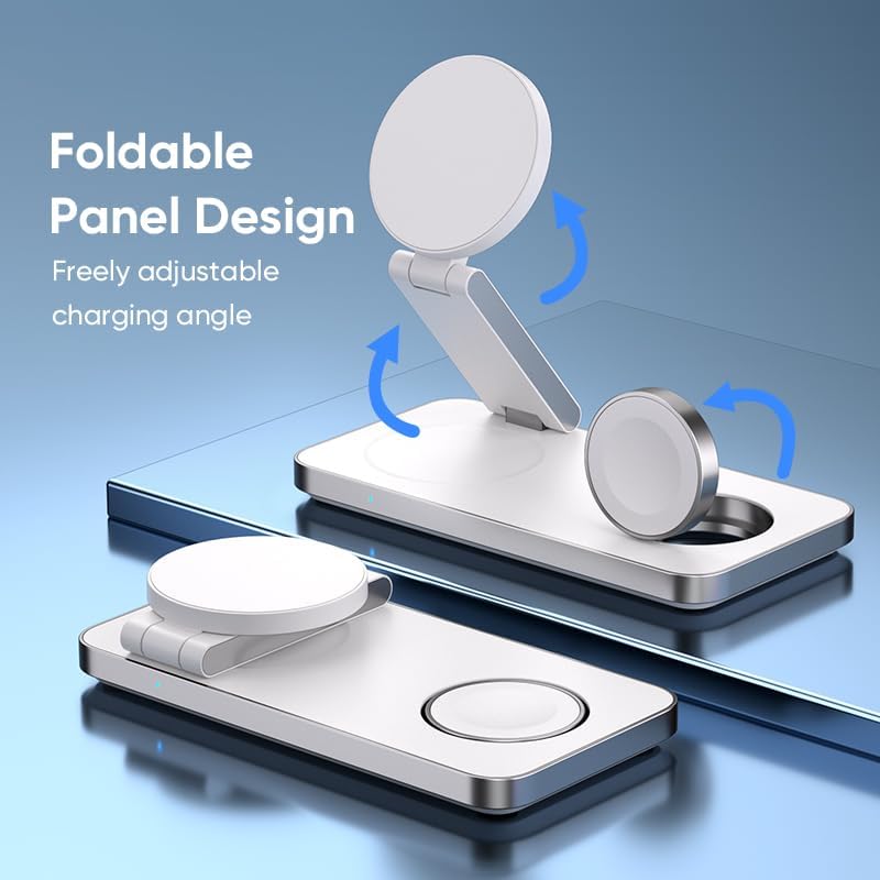 Ultimate 3-in-1 Apple Device Charging Station: Fast Wireless Charger for i Phone 16/15/14/13/12, Apple Watch & Air Pods – Sleek, Compact Design with Enhanced Speed and Versatile Functionality for Home or Office Use