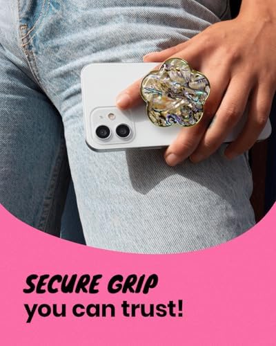 Chic Mother of Pearl Daisy Floral Phone Grip & Stand – Stylish Magnetic Phone Holder for Secure One-Handed Use and Hands-Free Viewing (Crème) – Ideal Floral Accessory for Enhanced Mobile Experience and Compatibility with Mag Safe Devices