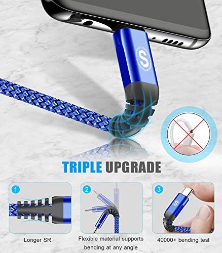 sweguard 3.1 A Fast Charging USB Type C Cable – 2 Pack 6.6 ft Nylon Braided Charger for Samsung Galaxy, LG, Moto, PS5 – Durable, Tangle-Free, High-Speed Data Sync – Ultimate Compatibility and Convenience in Pink