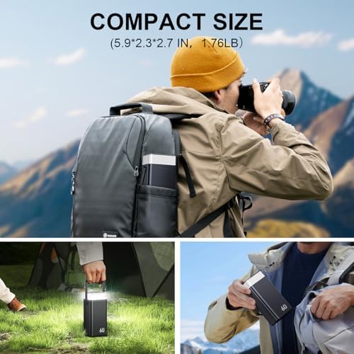 High-Capacity 60000 m Ah Fast-Charging Power Bank with Built-in Cables – Ultimate Portable Charger for i Phone, Samsung Galaxy, and More – Ideal for Travel, Camping, and Outdoor Adventures with Enhanced Compatibility and Efficiency
