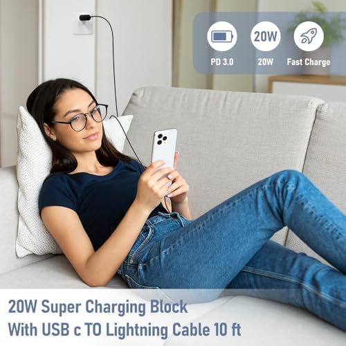 Ultra-Fast Charging Kit for i Phone 14/13/12 – 20 W USB-C Power Block & Dual 6 FT Lightning Cables in Vibrant Green – Superior Compatibility for Pro/Plus Models – Recharge Up to 50% in Just 30 Minutes – Stylish, Durable Design for Daily Use – Maximum Efficiency Meets Trendy Aesthetics
