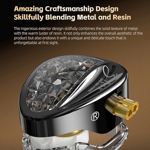 KZ ZA12 Hybrid Driver In-Ear Monitors – Premium Audiophile Earphones with 2 Dynamic & 4 Balanced Armature Drivers for Superior Sound Clarity, Customizable Detachable 2-Pin Cable, Ergonomic Comfort Fit for Long Listening Sessions, Perfect for Gamers & Music Enthusiasts, High-Fidelity Mic for Enhanced Communication Quality