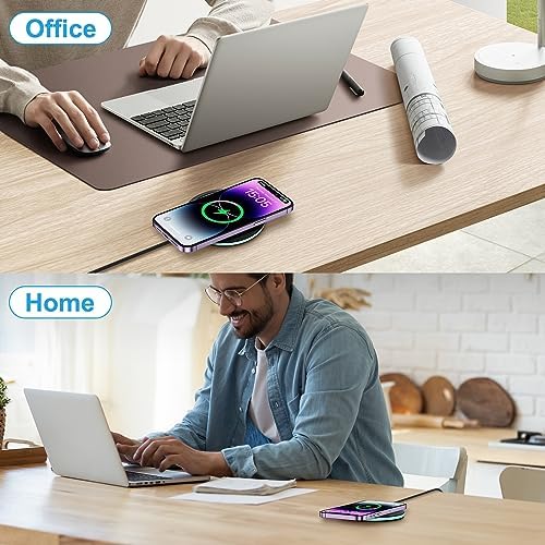 Ultra-Fast Wireless Charging Pad for Samsung Galaxy S25 Ultra, i Phone 16 Pro, and Google Pixel 9 Pro – 15 W QC3.0 Compatible Charging Station with Enhanced Safety Features and Compact Design for Home and Office Use
