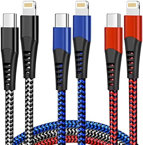 Premium 5-Pack i Phone Charger Set: MFi Certified Nylon Braided Fast Charging Cables (3 FT, 6 FT, 10 FT) for i Phone 14/13/12/11/X/Max/8/7/6/5/SE/i Pad – Unmatched Durability & Versatile Lengths for Every Lifestyle
