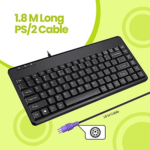 Compact Perixx PERIBOARD-409 H Wired USB Mini Keyboard with Dual USB Hubs – Effortless Typing Experience for Limited Spaces, Enhanced Compatibility, and Fast Connectivity