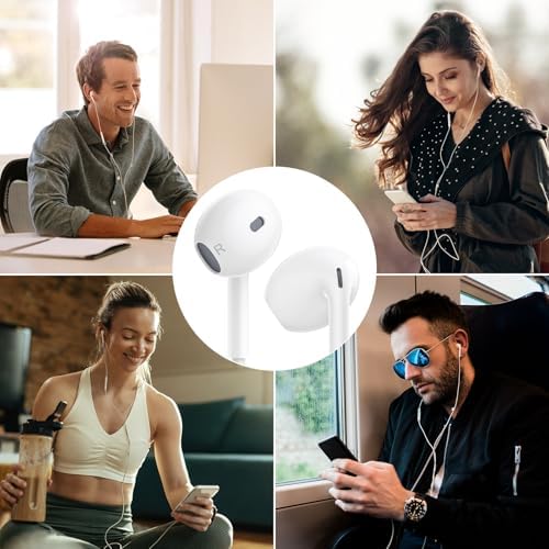 Premium Wired Earbuds for i Phone – Dual Pack High-Fidelity Noise-Canceling Headphones with Integrated Microphone & Effortless Volume Adjustment – Optimized Compatibility with i Phone 14/13/12/11/XR/XS/X/8/7/SE/Pro/Pro Max – Superior Sound Quality for Music and Calls – Featherweight, Robust Design Perfect for Daily Use and Active Lifestyles