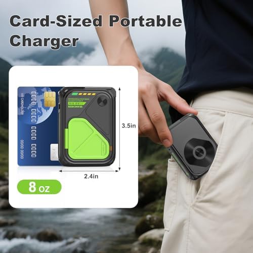 Compact Magnetic Power Bank – P05 Portable Charger with 10000 m Ah Capacity for Fast Wireless Charging, Built-in Cable & Foldable Plug – Perfect Travel Companion for i Phone, Samsung & Android Devices
