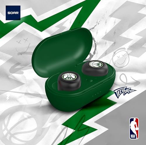 SOAR NBA True Wireless Earbuds V.2 – Elevate Your Audio Experience with State-of-the-Art Bluetooth 5.0, Exceptional Sound Quality, and Official NBA Branding for Ultimate Fan Engagement, Designed for Comfort and Hands-Free Convenience
