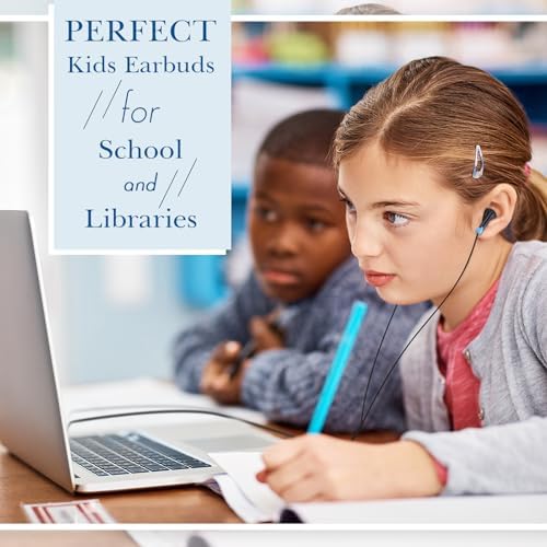 Kanayu 100-Pack Classroom Wired Earbuds – High-Quality Red Headphones with 3.5 mm Jack for Enhanced Learning Experiences, Individually Packaged for Hygiene and Easy Distribution, Ideal for Focused Listening in Libraries and Classrooms, Distraction-Free Design Without Microphone