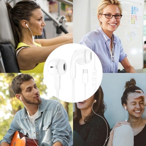 Premium USB C Earbuds for i Phone & i Pad – Superior Hi-Fi Stereo Headphones with Advanced Noise Isolation, Integrated Microphone, and Effortless Volume Control – Ideal for Audiophiles and Creative Professionals – Lightweight Ergonomic Design for Ultimate Comfort and Seamless Device Compatibility