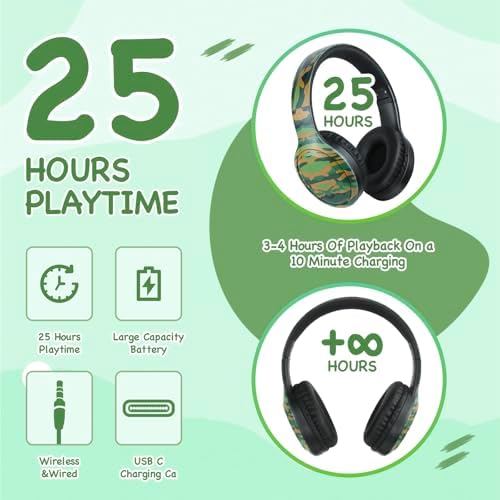 Advanced Bluetooth 5.3 Over-Ear Kids Headphones – Foldable Wireless Design with HD Sound, Built-In Microphone, and Safe Volume Control for Music, Gaming, and Movies – Universal Compatibility with Smartphones & Tablets (Black)
