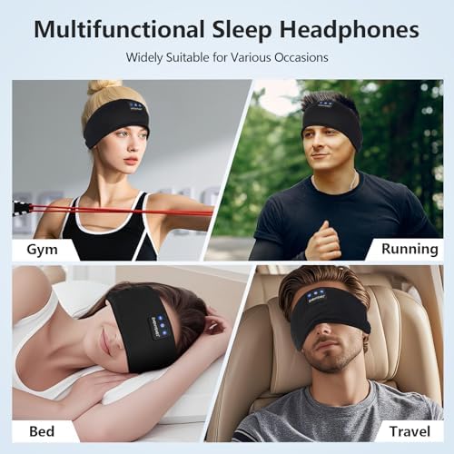 Transform Your Rest with Premium Bluetooth 5.4 Sleep Headphones – Lightweight Headband Design with HD Stereo Sound for Yoga, Jogging, and Travel – Ultimate Comfort and Insomnia Relief Gift in Stylish Gray – Seamless Connectivity and Versatile Use for Active Lifestyles