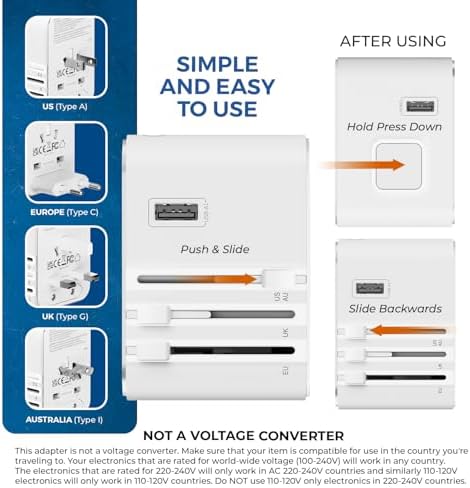 OREI Switzerland Travel Plug Adapter with Dual USB Ports – Ultimate Type J Charging Solution for USA Devices – Fast, Efficient Power for i Phones, Laptops, Tablets & More – Essential Travel Accessory for Hassle-Free Connectivity