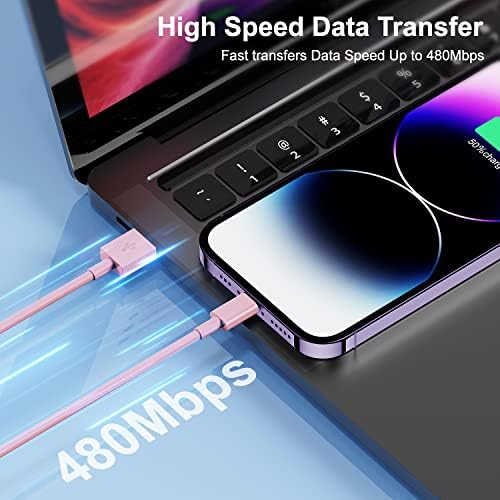 3 Pack of 10-Foot Apple MFi Certified Lightning Cables – Durable USB Charger for i Phone Models 14, 13, 12 Pro/Pro Max, XR, X, 8, 7, 6, 5 Plus, SE – Fast Charging & Extended Reach for Home and Office Use