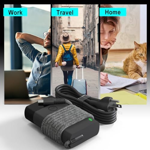 Universal 65 W Slim USB-C Laptop Charger for HP, Lenovo, Acer, Dell, and Asus – High-Speed Power Adapter for Envy, Spectre, Elitebook, Chromebook, and More – Versatile Compatibility with Enhanced Safety Features and 12-Month Warranty