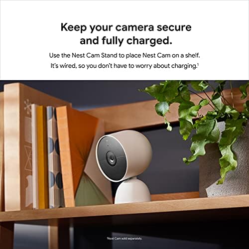 Wired Google Nest Cam (Battery) Tabletop Stand – Premium Stability & Sleek Snow Finish for Enhanced Home Security Monitoring and Seamless Connectivity