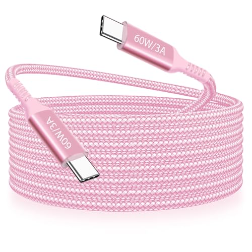 Fast Charging USB C to USB C Cable – 10 ft Braided Type C Charger Cord (2-Pack) for i Phone 15 Series, i Pad Pro/Air, Mac Book Air, Samsung Galaxy S23/S22/S21, Note 20 & PS5 – 60 W Power Delivery, Durable & Tangle-Free Design for Maximum Flexibility and Enhanced Compatibility