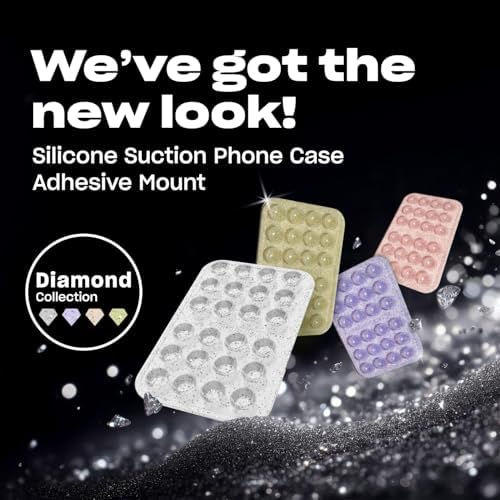 Elevate Your Selfie Game with the Diamonds Silicone Suction Phone Mount – Stylish Hands-Free Grip Featuring 24 Robust Suction Cups for Unmatched Stability – Compact 2.6″ x 3.9″ Design in Fancy Violet – Perfect for Vlogs, Live Streaming, and Capturing Every Moment Effortlessly