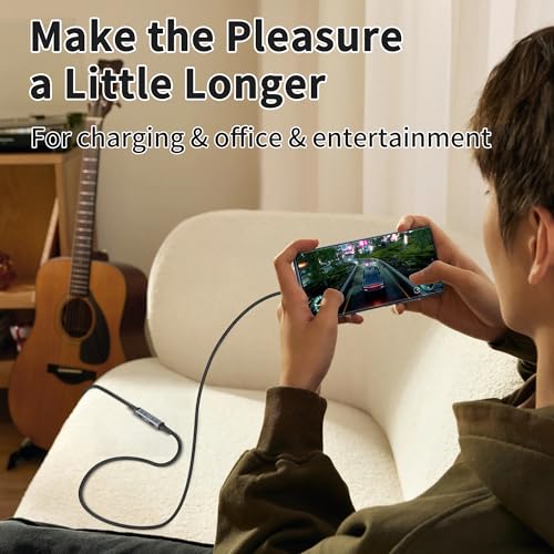 20 ft USB C Braided Extension Cable – High-Speed 20 Gbps Data Transfer, 100 W Fast Charging, 4 K@60 Hz Video Output – Durable USB-C Male to Female Connector for Enhanced Compatibility and Performance