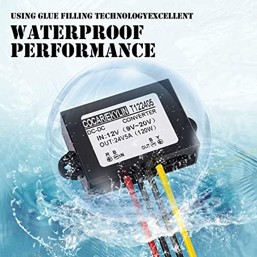Heavy Duty Waterproof 24 V to 12 V DC Power Converter – 5 A 60 W Versatile Adapter for Vehicles, Marine, and Solar Applications by EKYLIN Power Accessories – Reliable, Durable, and Efficient Power Solution for Every Outdoor Adventure