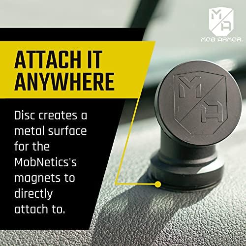Mob Armor Magnetic Phone Mount Plates – High-Strength Adhesive Steel Discs for Ultimate Hands-Free Navigation & Car Mount Compatibility – 2-Pack Black Vehicle Accessory for Effortless Device Attachment