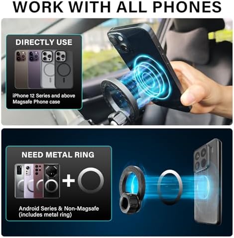 Custom-Fit 360-Degree Rotation Car Phone Holder for Toyota Corolla 2019-2025 & Corolla Cross 2022-2025 – Hands-Free Cell Phone Cradle with 8-Inch Screen Compatibility – Elevate Driving Safety and Convenience with Sturdy, Easy-Install Mount