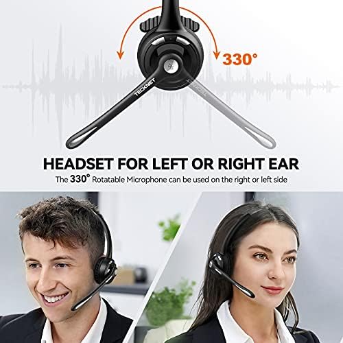 TECKNET Over-Ear Bluetooth Headphones – 65-Hour Playtime, Advanced Noise Cancellation, and Customizable EQ for Superior Sound Quality – Ultra-Comfort Memory Foam Ear Cups for Travel, Office, and Everyday Use – Wireless Headset with Built-In Microphone for Seamless Connectivity