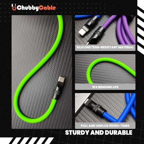 chubbycable Black Chubby Pro – Samurai Cable 240W USB-C Cable Silicone Fast Charging Type C Charger Cord, Rose Red, USB-A to Type-C, 6.6FT – Enhanced Compatibility and Speed