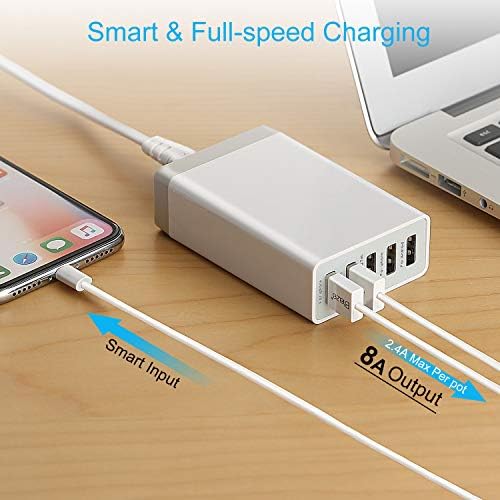 Eco-Friendly Bamboo Multi-Device Charging Station by Pezin & Hulin – Ultimate Organizer for Smartphones, Tablets & Smartwatches with 5 High-Quality Charging Cables – Efficient, Clutter-Free Design for Home or Office Use