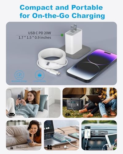 Premium Dual 20 W PD USB-C Fast Wall Charger Kit with 10 ft Type-C to Lightning Cables – Ultimate Swift Charging Solution for i Phone 14 Plus, 13 Pro, 12 Mini, and More – Enhanced Portability and Compatibility for Apple Devices