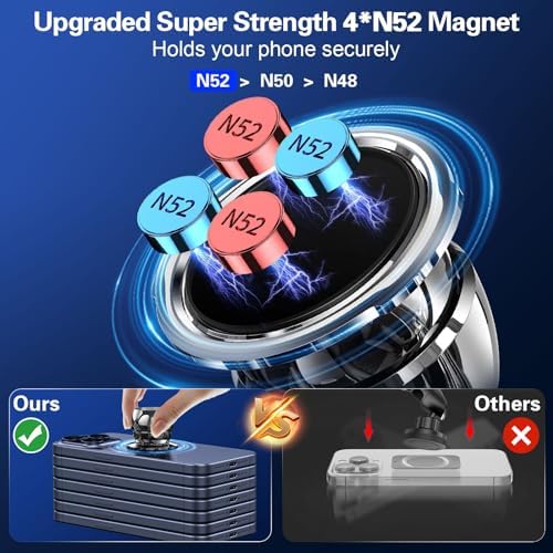 Revolutionize Your Driving with the pop-tech All-Metal Magnetic Car Phone Holder – Premium Adhesive Dash Mount for Mercedes Benz GLC/C/E/CLS-Class | Universal Smartphone Cradle for i Phone & Samsung | Effortless Installation, 360-Degree Rotation, and Luxurious Design for Enhanced Safety and Accessibility