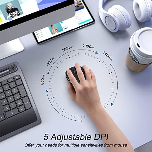 Elevate Your Workflow with the D-09 Wireless Mouse – Ergonomic USB Cordless Design, 5-Level 2400 DPI Precision, 16-Month Battery Life, Perfect for PC, Mac, and Chromebook Users – Convenient 2-Pack for Enhanced Productivity and Ultimate Comfort