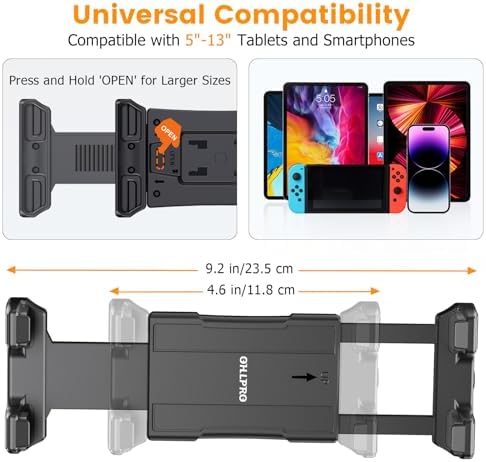 Transform Your Viewing Experience with the OHLPRO Universal Tablet Wall Mount Holder – Adjustable 360° Rotation for 4.7-13 Inch Devices, Perfect for i Pad, i Phone, Kindle Fire HD, Galaxy Tab, and Nintendo Switch – Sturdy Drilled Mounting for Maximum Stability and Enhanced Hands-Free Functionality