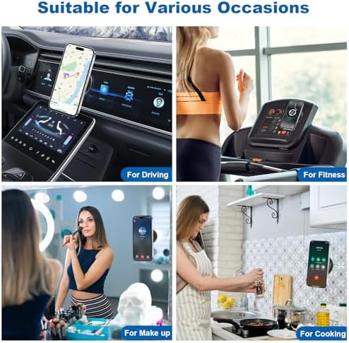 Magnetic 360° Electric Suction Phone Holder for Cars and Gyms – Ultra-Stable Grip for Seamless Hands-Free Access to Your Smartphone on Any Smooth Surface (Black) – Perfect for Navigation and Workouts