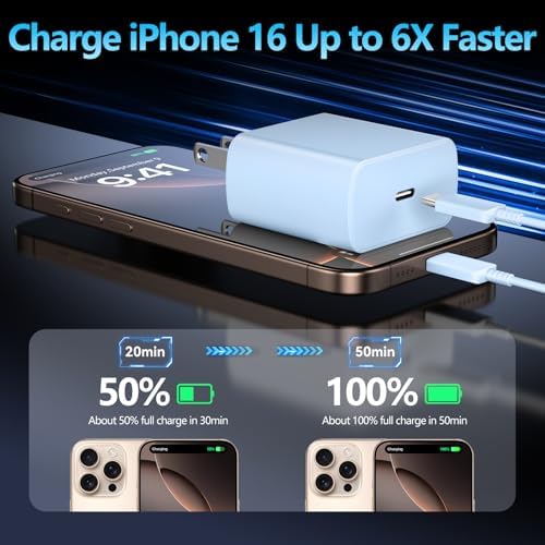 Apple 16 Series 45 W USB-C Rapid Charger with 6.6 ft Type-C Cable – Ultimate Fast Charging Solution for i Phone 16, Galaxy S24/S23, and All USB-C Devices – Compact, Durable, and Safety-Enhanced Power Adapter for On-the-Go Efficiency