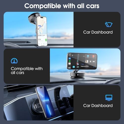 Vacuum Suction Magnetic Phone Holder for Car，Magsafe car Mount [Mag Safe] 360° Vacuum Magnetic iPhone Stand for Car/Desktop/Mirror/Bathroom/Gym，Car Mount for iPhone 16 Pro Max/Android – Enhanced Compatibility and Speed