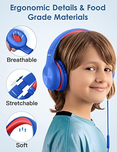 Premium Kids Over-Ear Headphones with Built-In Microphone – Safe Volume Control, Lightweight Dark Green Design for Online Learning & Travel, HD Sound Quality, Collaborative Audio Sharing Feature for Enhanced Learning Experiences