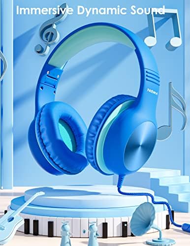 Premium Kids Over-Ear Headphones with Built-In Microphone – Safe Volume Control, Lightweight Dark Green Design for Online Learning & Travel, HD Sound Quality, Collaborative Audio Sharing Feature for Enhanced Learning Experiences