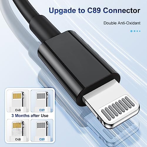 Premium 3-Pack Apple MFi Certified Lightning to USB Charger Cables – 6 FT Durable Fast Charging Cords for i Phone 13/12/11/11 Pro/11 Max/X/XS/XR/XS Max/8/7/6 – Enhanced Performance and Extended Reach for Seamless Device Connectivity