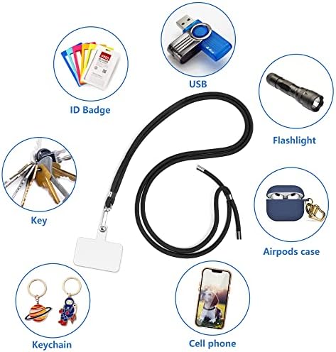Versatile Black Universal Cell Phone Lanyard – Adjustable Neck Strap for Hands-Free Smartphone Carrying, Compatible with All Models – Multipurpose Design for Keys and Badges – Stylish, Durable, and Convenient Accessory for Professionals and Students