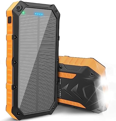 Ultimate Solar Power Bank 42800 m Ah – Rugged Portable Charger with 4 USB Ports, Fast Charging USB-C, and Built-in LED Flashlight for Outdoor Adventures, Camping, and Travel – Stay Connected Anywhere, Eco-Friendly Energy Solution