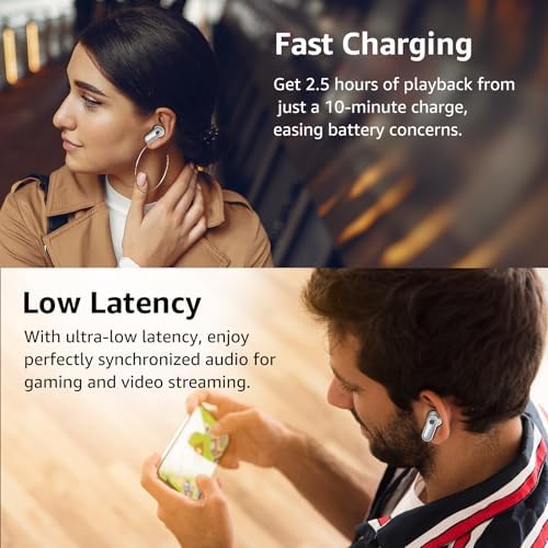 TOZO Hybrid Active Noise Cancelling Wireless Earbuds – Advanced Bluetooth 5.4 for Rapid Pairing, Immersive Deep Bass with 10 mm Drivers, AI-Powered Noise Cancellation via 4 Microphones for Crystal-Clear Calls, Fully Customizable 32 EQ Settings through TOZO App, Stylish and Waterproof Design for Comfort During Extended Wear