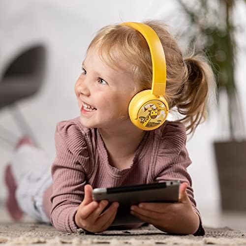Kid-Safe Bluetooth Headphones in Vibrant Green – Buddy Phones POP for Young Listeners with Volume Limiting & Built-In Microphone – Portable & Foldable Design for Ultimate Comfort in Online Learning, Gaming, and Music Enjoyment – Compatible with i Phone, i Pad, Tablets, and PCs