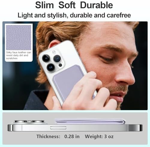 iontech Phone Stand Tripod Wallet Compatible with MagSafe iPhone 16/15/14/13/12 Series, 3 in 1 Strong Magnetic Phone Holder, Vegan Leather Wallet, Lightweight & Adjustable Cell Phone Stand (Grey) – Enhanced Compatibility and Speed