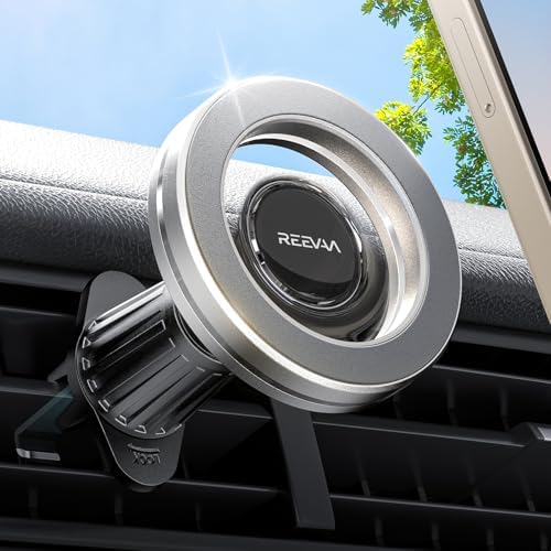 REEVAA Mag Safe Car Mount – Premium Magnetic Phone Holder with Unmatched Magnet Strength for i Phone 16 Pro Max, 15, 14, 13, 12 Plus & Mini | 360° Adjustable Design for Optimal Viewing | Effortless Installation for Enhanced Driving Safety and Convenience