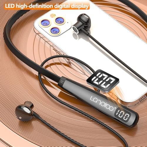 Discover the LANDIBO Bluetooth 5.4 Neckband Headphones – Your Ultimate Audio Companion with 100 Hours Playtime, Ergonomic IPX7 Waterproof Design, and Advanced Noise Cancellation for Unmatched Sound Quality. Enhance Your Workout and Leisure Time with Seamless Connectivity and Built-in Microphone for Crystal Clear Calls. Enjoy Real-time Battery Monitoring with LED Indicator, Perfect for Long Listening Sessions. Designed for Comfort and Durability, These Semi-in-Ear Wireless Earbuds are Ideal for Active Lifestyles. Elevate Your Listening Experience with LANDIBO – Where Functionality Meets Superior Sound.