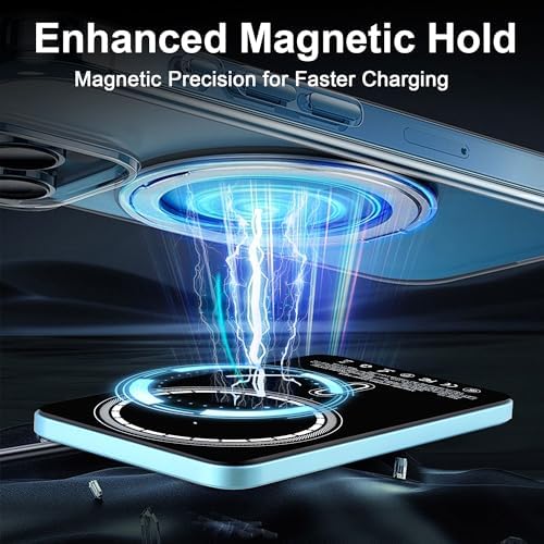 Ultra-Slim Magnetic Wireless Power Bank 5000 m Ah – 15 W Fast Charger for i Phone 16/15/14/13/12 Series – Sleek Metallic Design with USB-C Charging Cable – Enhanced Safety Features for Reliable On-the-Go Power