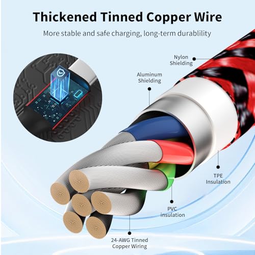 Revolutionary 240 W USB C to Lightning Multi-Charging Cable – 5 FT 4-in-1 Design with Integrated LED Indicator for i Phone 16/15/14/13, Laptops, and More – Ultimate Fast Charging Solution with Enhanced Compatibility for All Devices